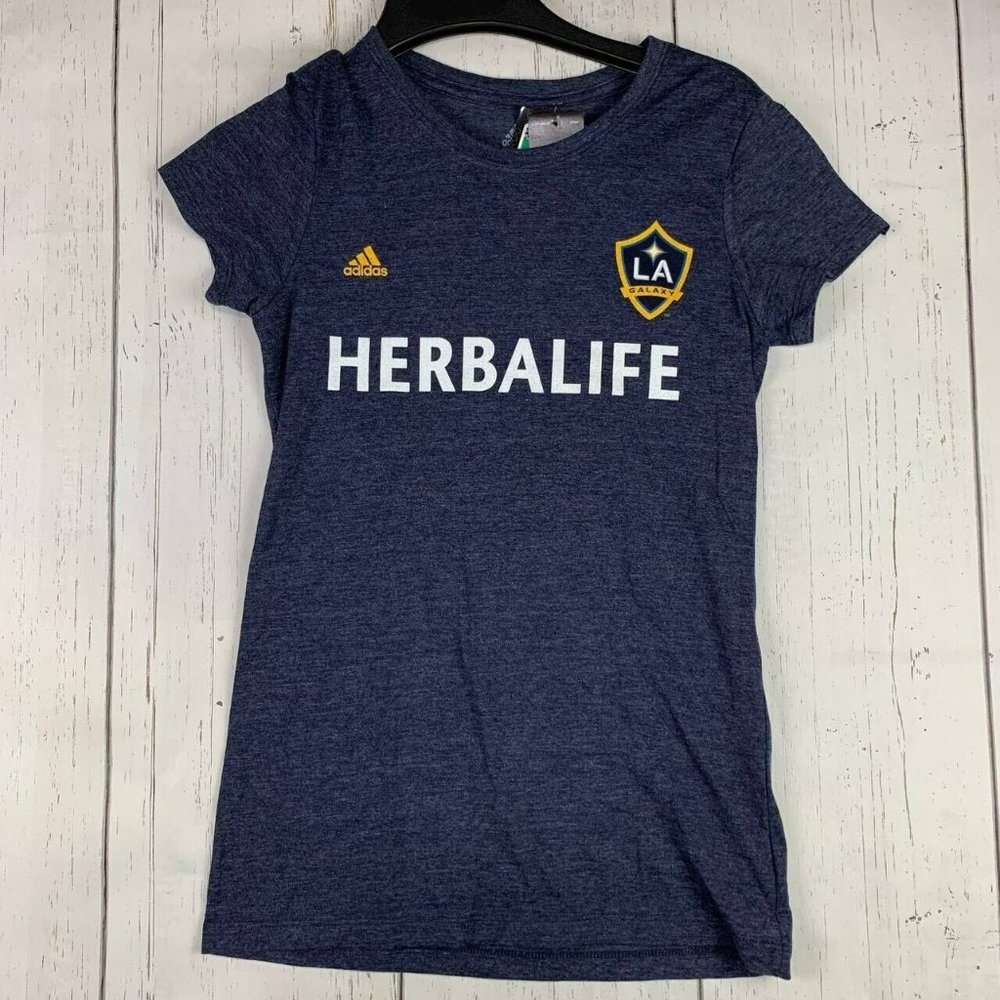 Los Angeles Galaxy Donovan 10 MLS Small Adidas Casual T-Shirt Blue‎ New Women